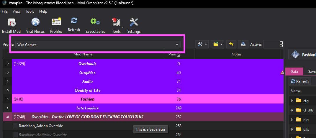 Mod Organizer 2 Main Window